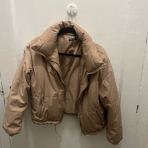 Nasty Gal Tan Puffer Jacket
